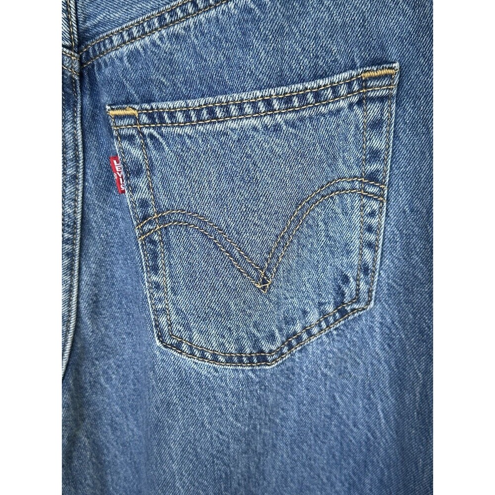 Levi’s Premium High Loose Taper Jeans Women’s W28 L29 High Rise Raw Hem Blue - Picture 5 of 15